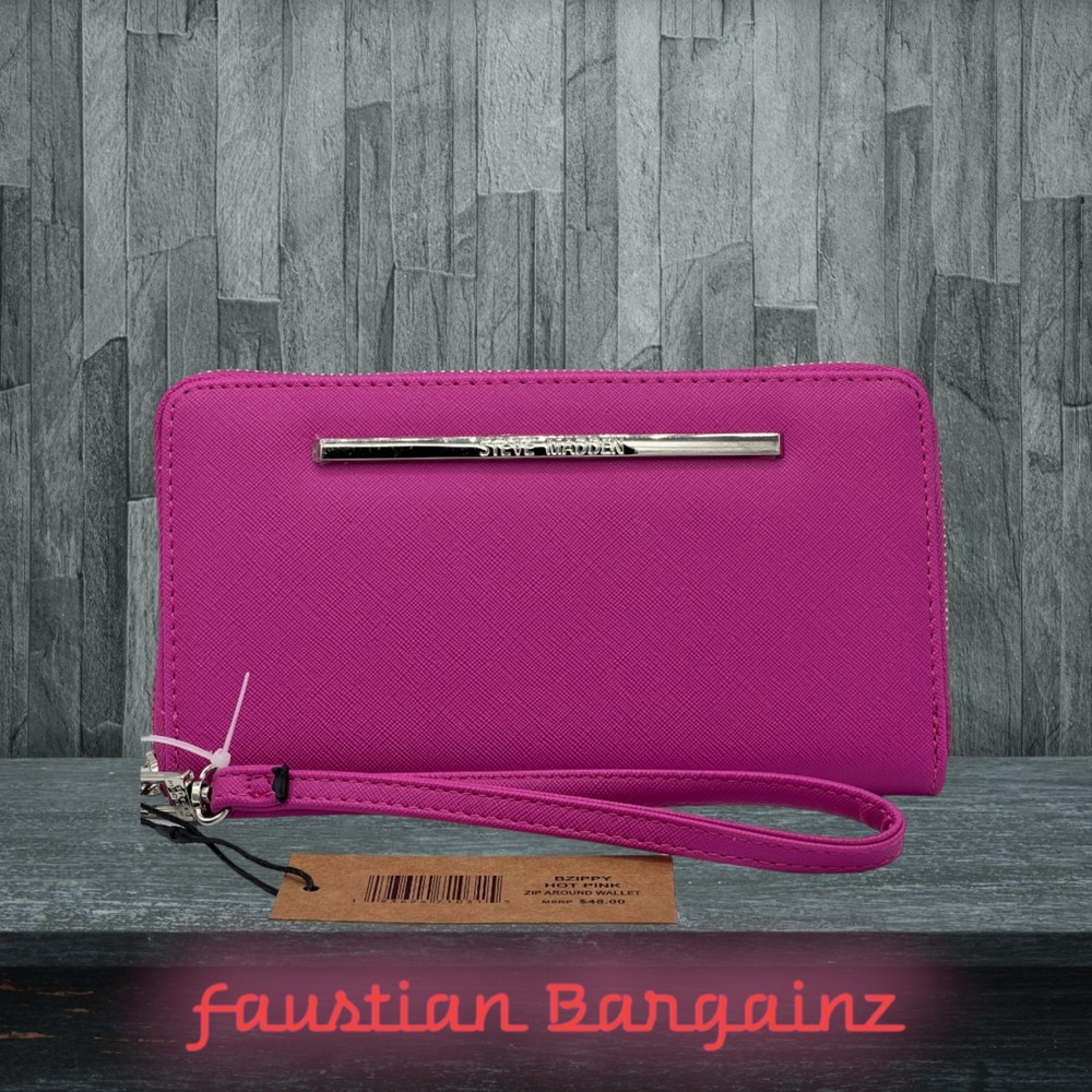 Steve Madden Hot Pink Zip Around Wallet NWT